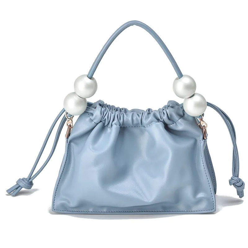 New ladies pearl clutch travel portable sweet soft leather PU handbag messenger small bag shoulder bag purses and handbags