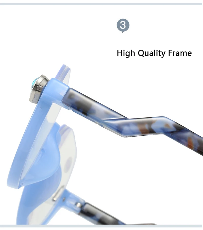 Neue Frauen tr90 Semi Rim Anti Blue Ray Lesebrille Lupe weibliche presbyopische Hyperopie Brille Mode eingelegten Strass – Detail 19