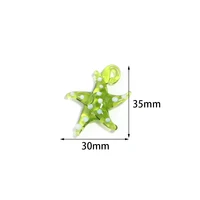 1Pcs/Lot 30x35mm Cute Tiny Starfish Figurine Charm Glass Pendant Colorful Ornament Aquarium Decor For DIY Crafts Gifts Making 2