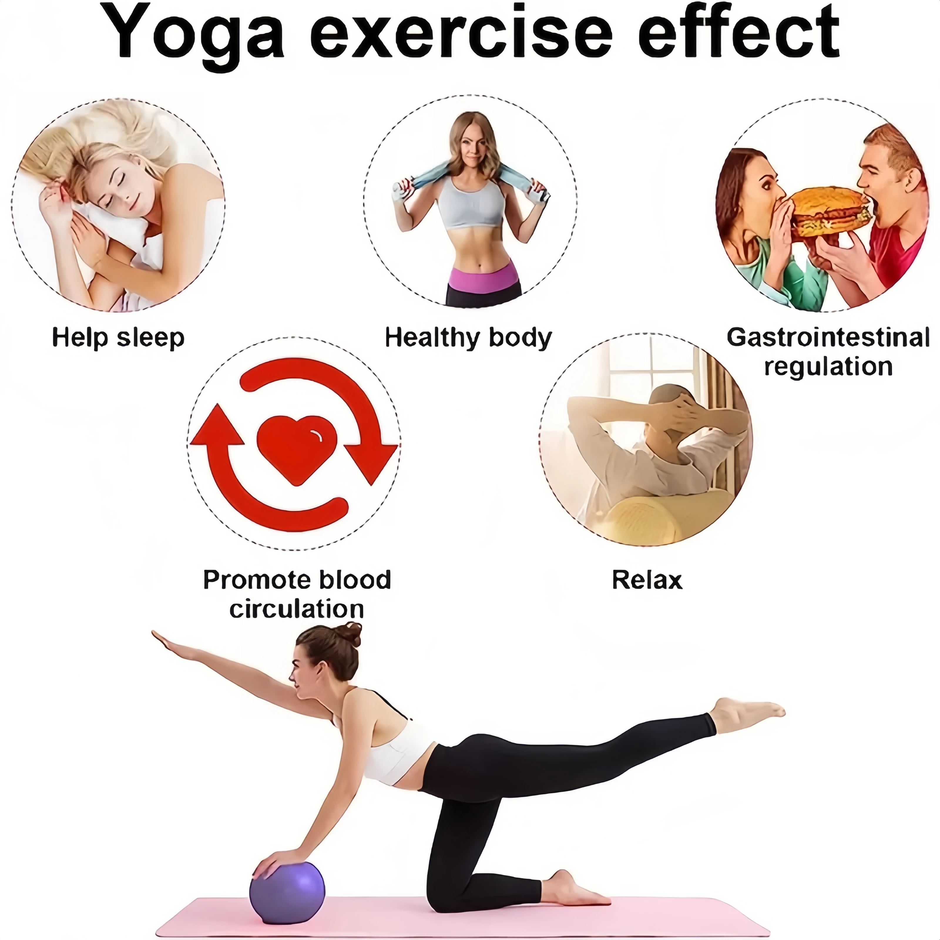 Yoga Pilates Circle Gym Set Solid Color PP Stretching and Core Training Equipment with Yoga Ball Fitness Tool for Scu 2 Piece yoga circle,pilates ring