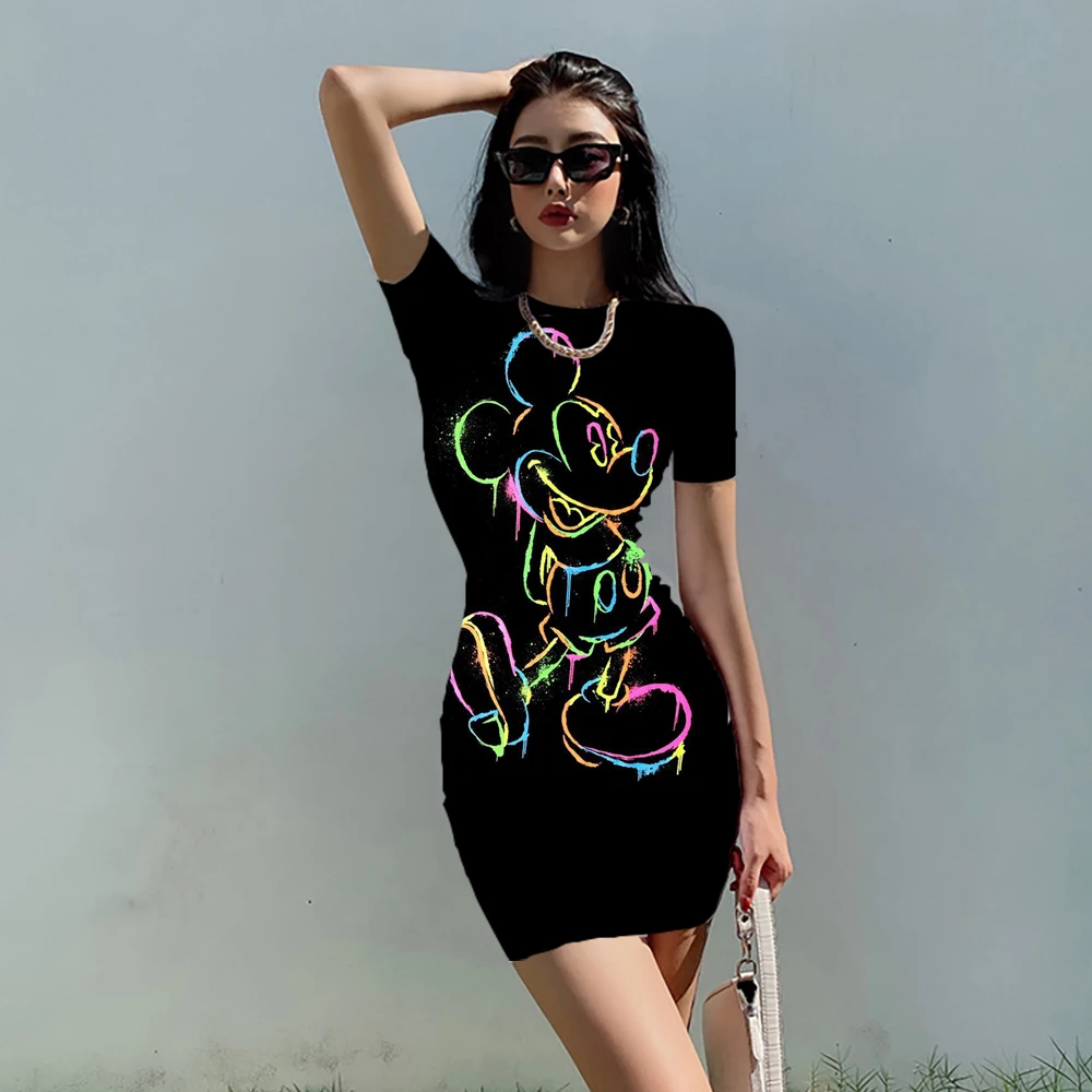mickey print dress