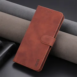 Premium Business Flip Leather Phone Case Cover for Samsung S24 Plus (Dark Brown)