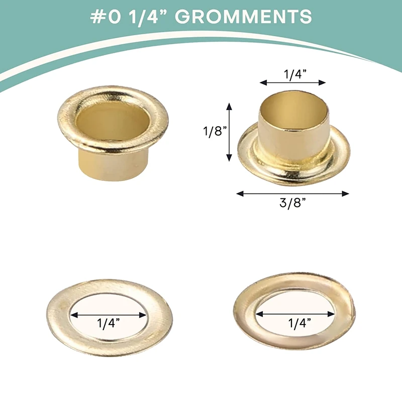 A81M New Grommet Tool Kit Grommet & Washer Kit 500Pcs, 2 Grommets Kit, Suitable For Leather Bags Banner