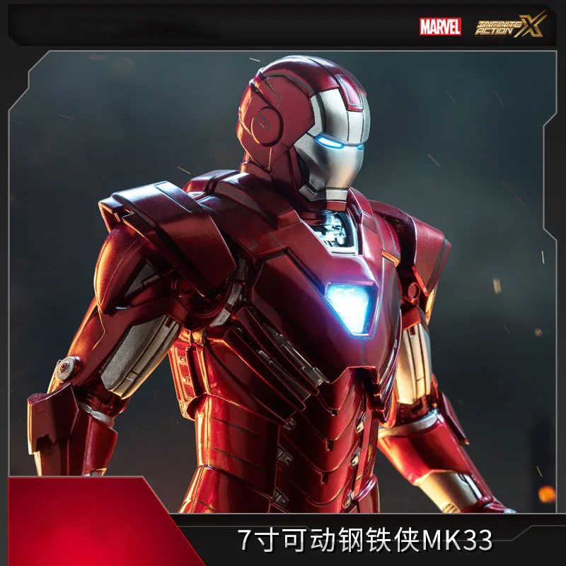 

Новинка 2024, экшн-фигурка Marvel Железный человек Mk33, подвижные шарнирные подвижные фигурки 7 дюймов 1:10, подарок солдату, серия с фотографиями, настольное украшение