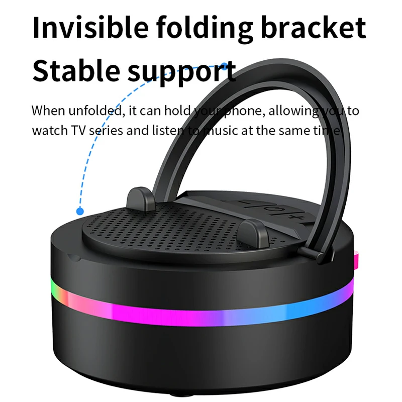 Mini RGB Light Bluetooth Speaker Portable Shocking Sound Audio Player  Wireless MP3 Music TF Card Player for Home Office Travel