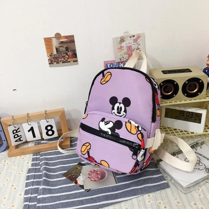 Disney Cartoon Backpack for Women Mickey Mouse Minnie Canvas Schoolbags 2pcs Detachable Backpack Students Pencil Bags Packsack