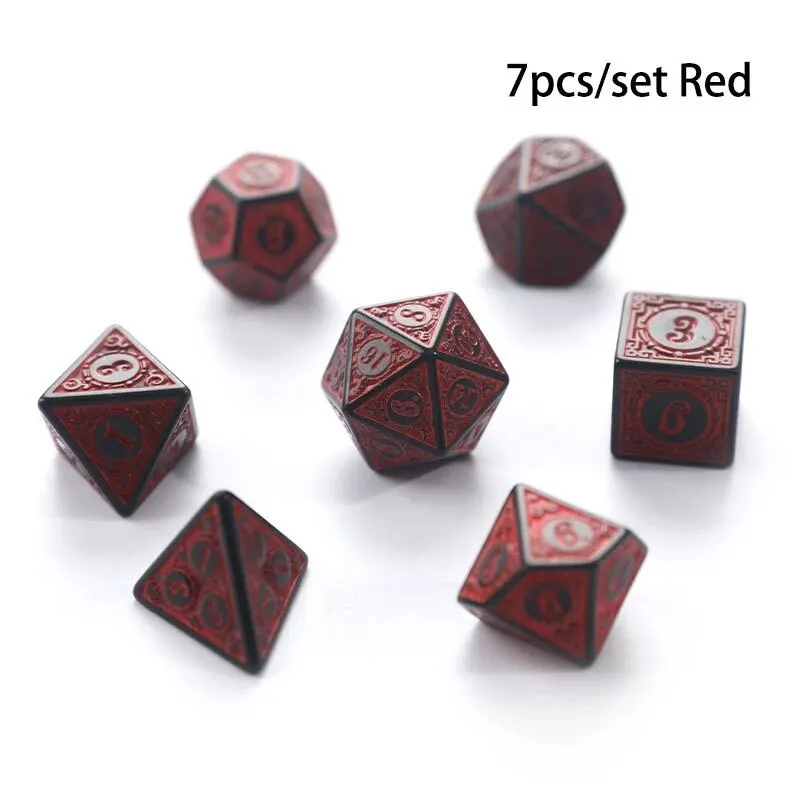 7PCS Polyhedron Dice Set With 7 Carved Patterns Game Dice Set, Gaming Gift-Add Fun To Your Board Games!