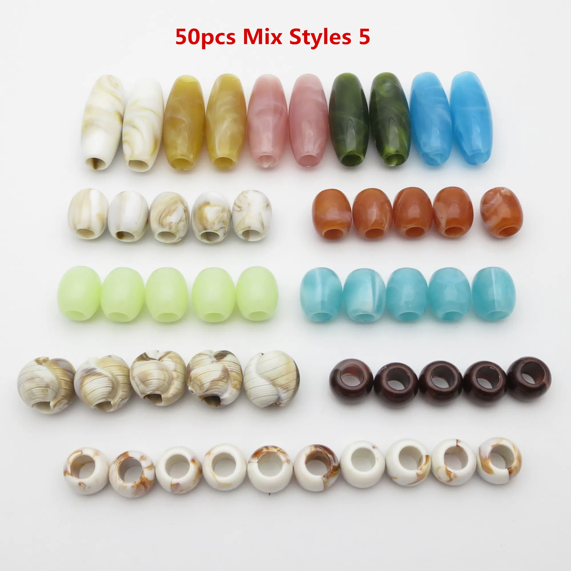 Hair Braid Accessories 50pcs Mix Styles plastic Crochet Hair braid Dreadlock Beads rings tube for kids girls women hair braid accessories ring beads ring beads hair extensions tools