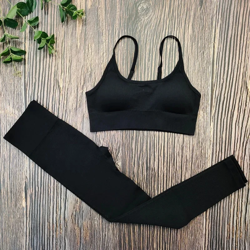 Summer White Women Yoga Sets Workout Short Set Ribbed Seamless Femme Gym Sport Shorts Fitness Quick Dry Women's Summer Suit