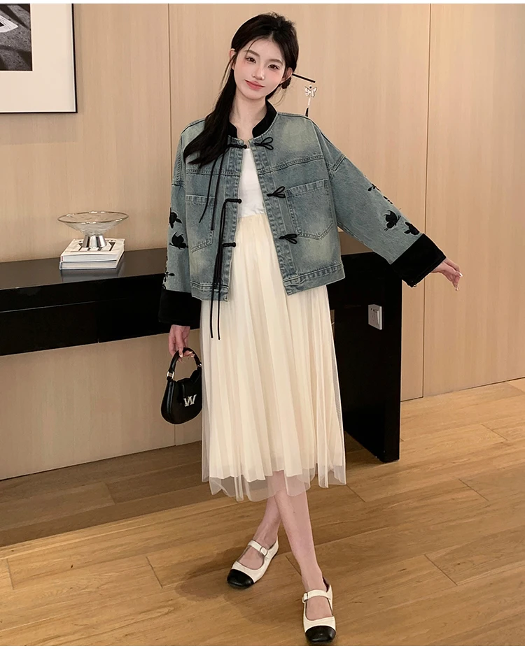 M63712# Dress Maternity Dress Women Denim Overcoat Pregnancy Clothes