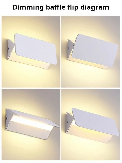 Lampada da parete a LED per interni Lampada da parete in lega di alluminio ad angolo regolabile Casa Soggiorno Camera da letto Specchio cosmetico Luci da comodino 5