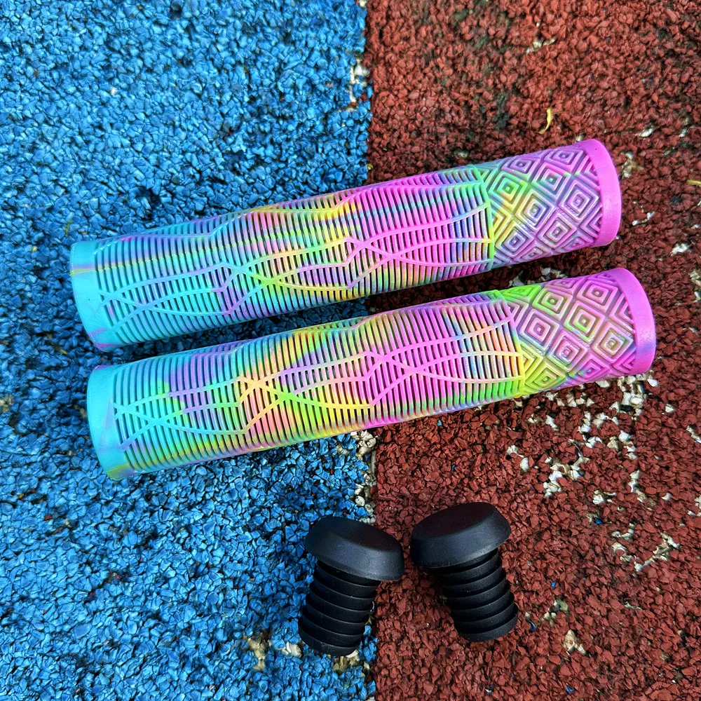 Universal Mixed-color Mountain Bike Handlebars Grip Rubber Anti-skid Soft Handle Wear-resistant Acrobatic Bike Road Grip