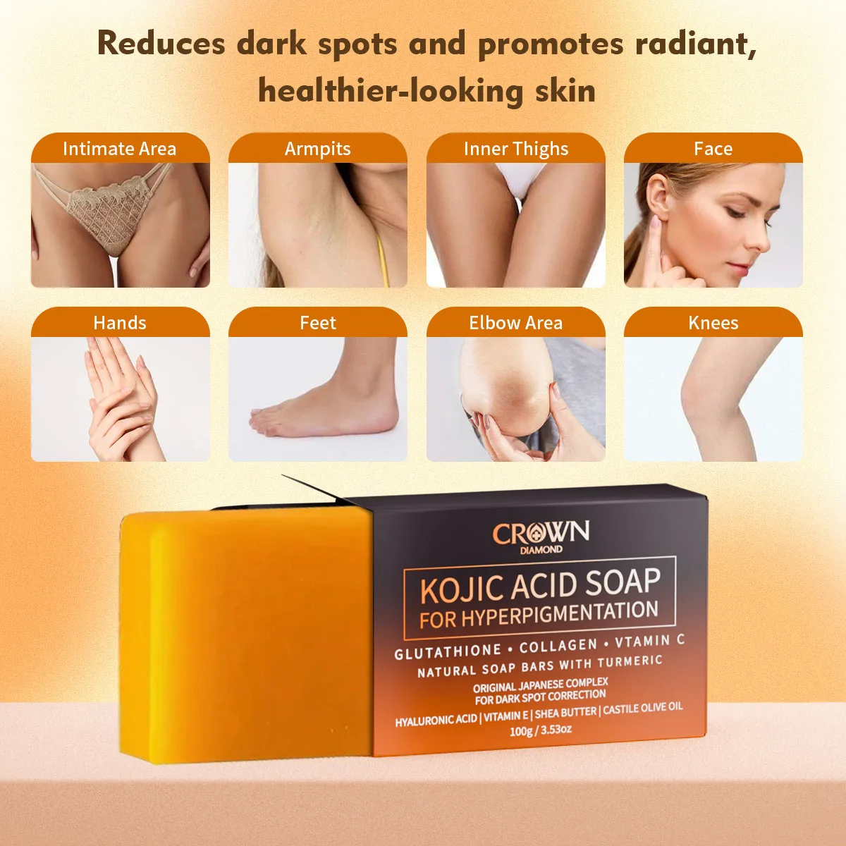 Kojic Acid Soap Whitening Handmade Bleaching Acid Glycerin With Vitamin C Deep Cleaning Skin Cares