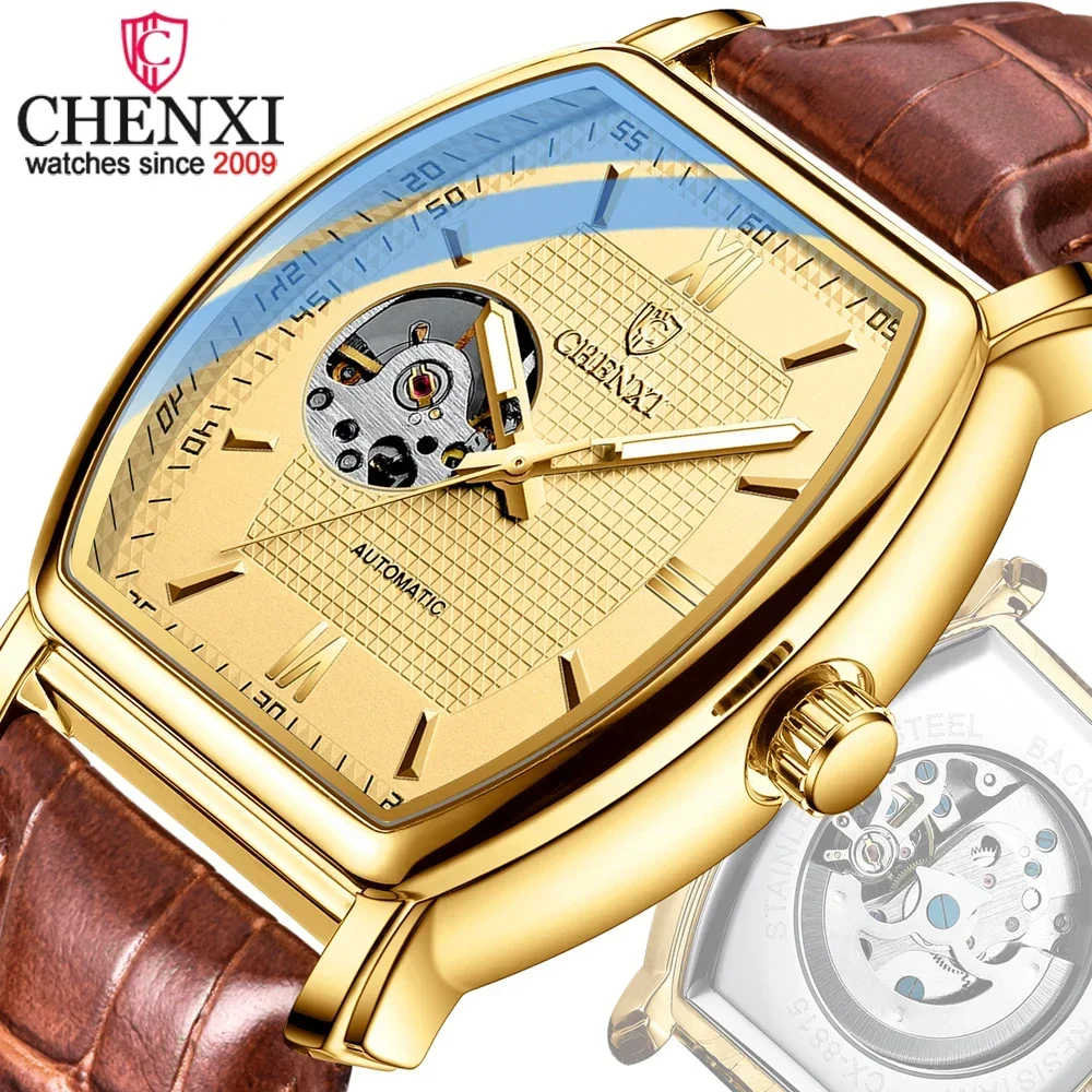 Orologio Meccanico Automatico Maschile Tonneau In Pelle Orologio Da Polso Oroia Scheletro Quadrante Scheletro Da 14,62 € | DHgate