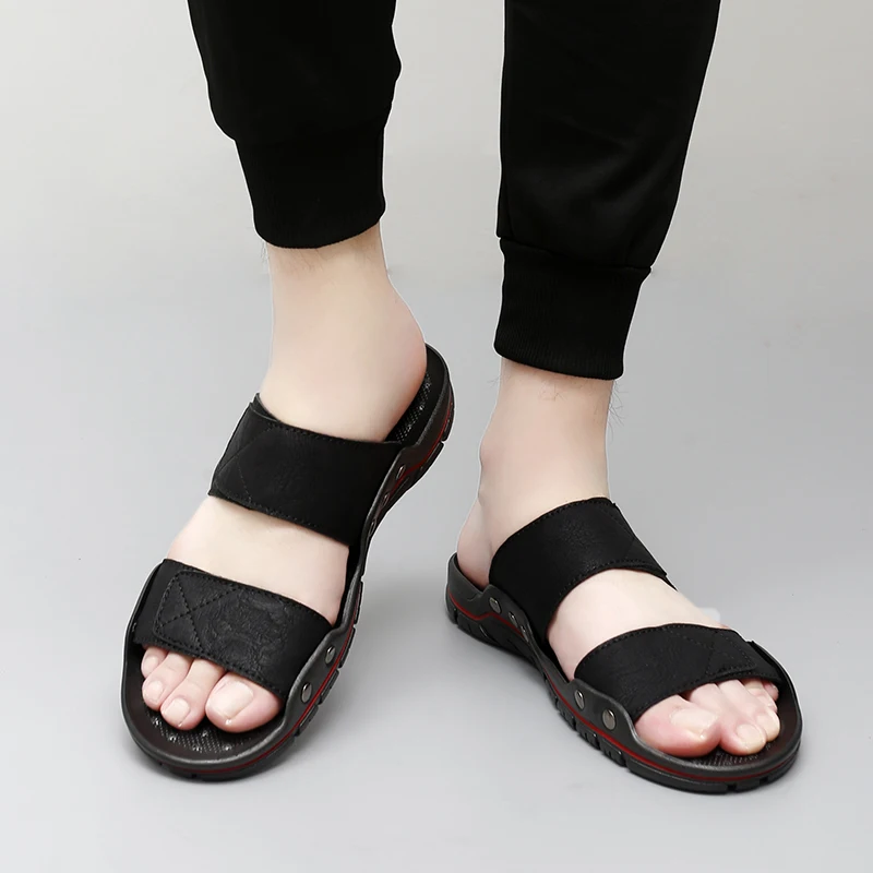 Mens Slip on Non-Slip Beach Casual Wear Half Drag Comfortable Lightweight Sandals Slippers