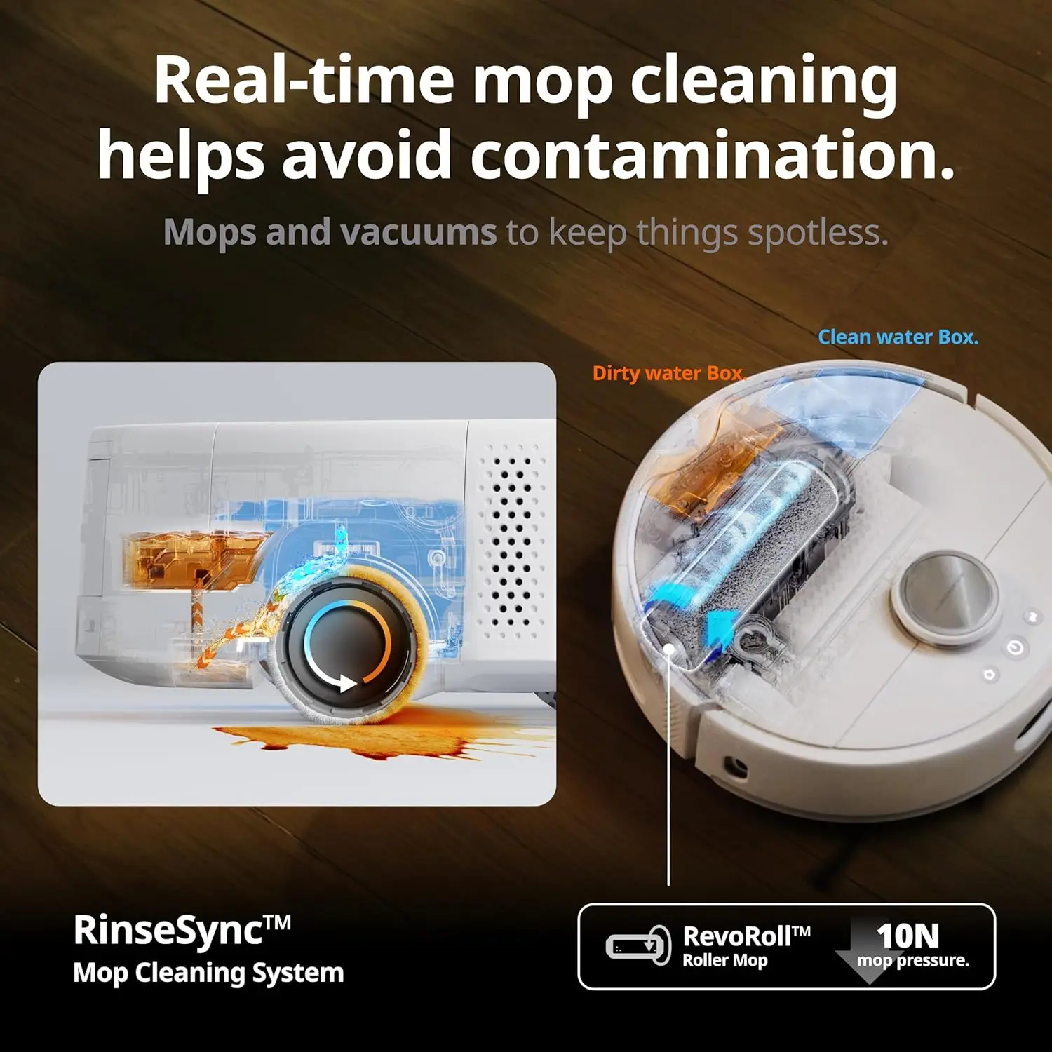 S10 Robot Vacuum and Mop with Dual Stations, Self Draining and Self Refilling, Auto Mop Washing/Drying, Liftable Mop,