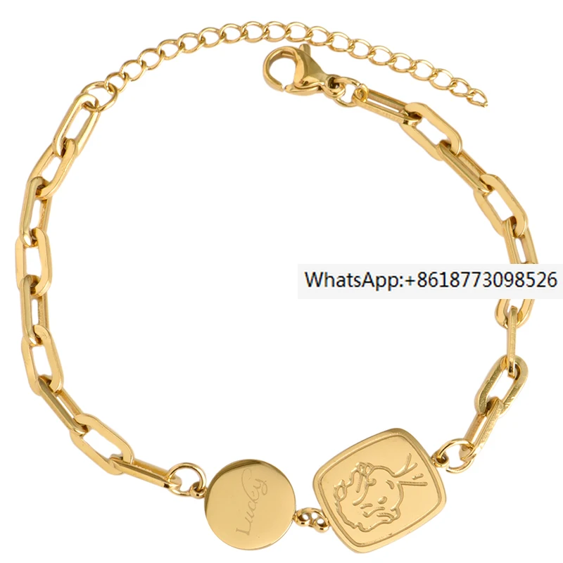 

Titanium steel niche design Korean bracelet minimalist retro little boy bracelet female high-end feeling sweet bracelet
