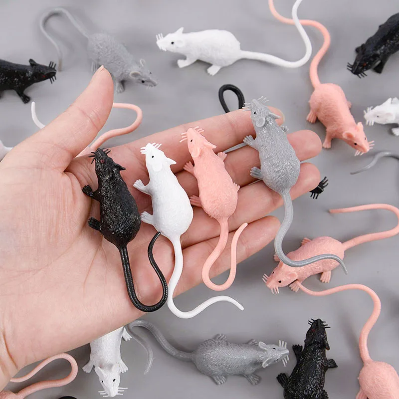 10 stücke Halloween-Simulation Maus Streich Spielzeug lebensechte kleine Ratten tiere Modell für Halloween-Party nach Hause Spukhaus Dekor Requisiten