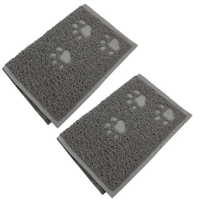 2Pcs Litter Box Mat Cat Mat PVC Non-Slip Pet Litter Pad Easy Wash Functional Design for Home Cat Owners Convenient Use 5