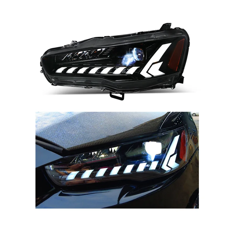 

LED Headlights For Lancer EX EVO 2008-2020 Upgrade Animation Sequential Head lamp Lancer Headlight