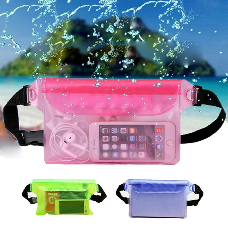 

Transparent Waist Bag Swimming Pool Phone Storage Bags Adjustable Belts Pockets Waterproof Clear Zipper Pouch Women Men Purse