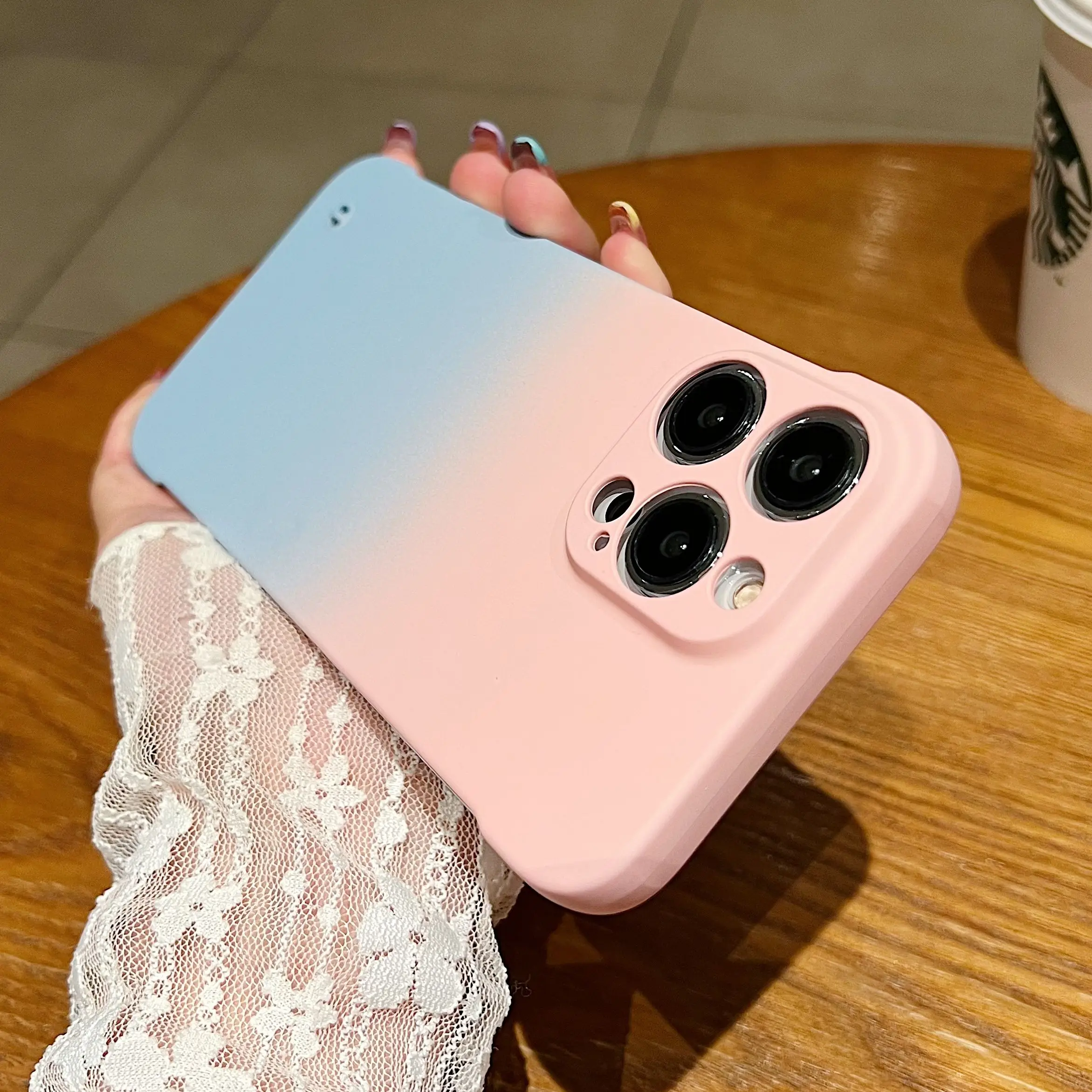 Ultra Thin Frameless Gradient Case with Slim Lens Protection