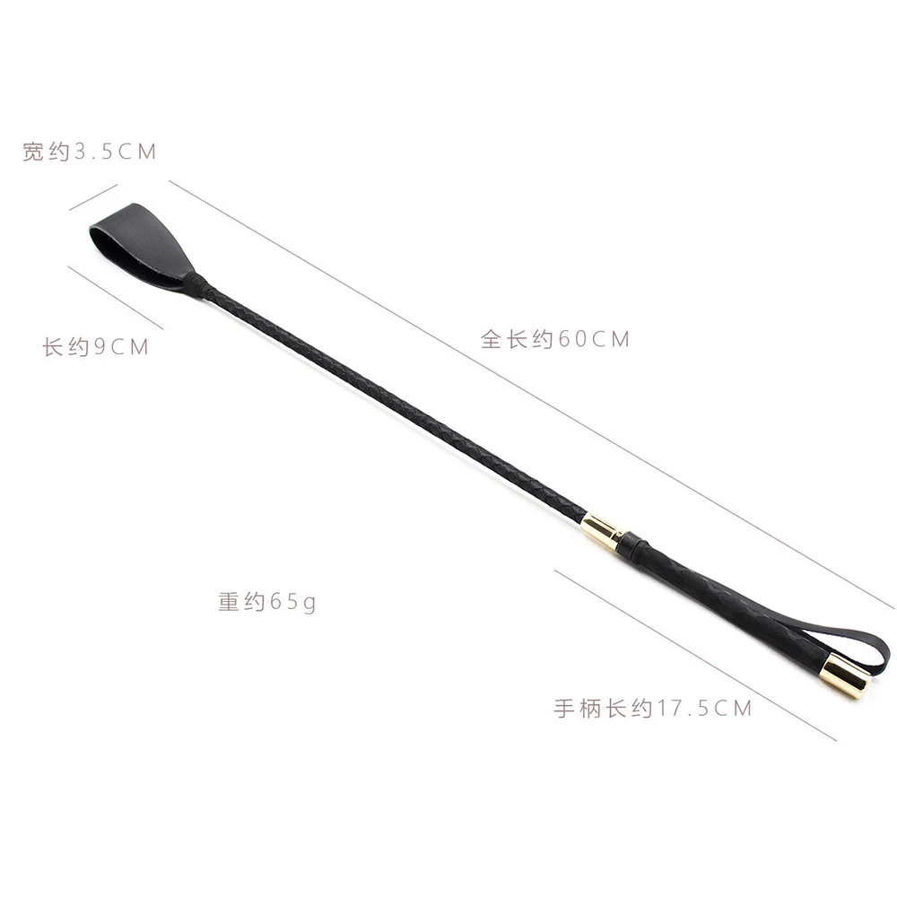 60CM Genuine Leather Paddle Horse Whip Horse Training Crop Equestrian Riding
