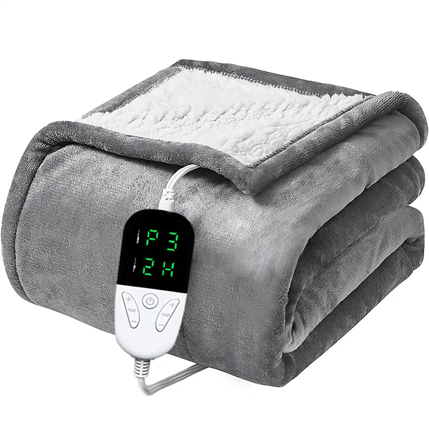 

130*150cm Electric Heated Blanket Heating Bed Pad 6 Heating Levels 10 Hours Auto Off Overheat Protection Ultra Soft Warm Flannel