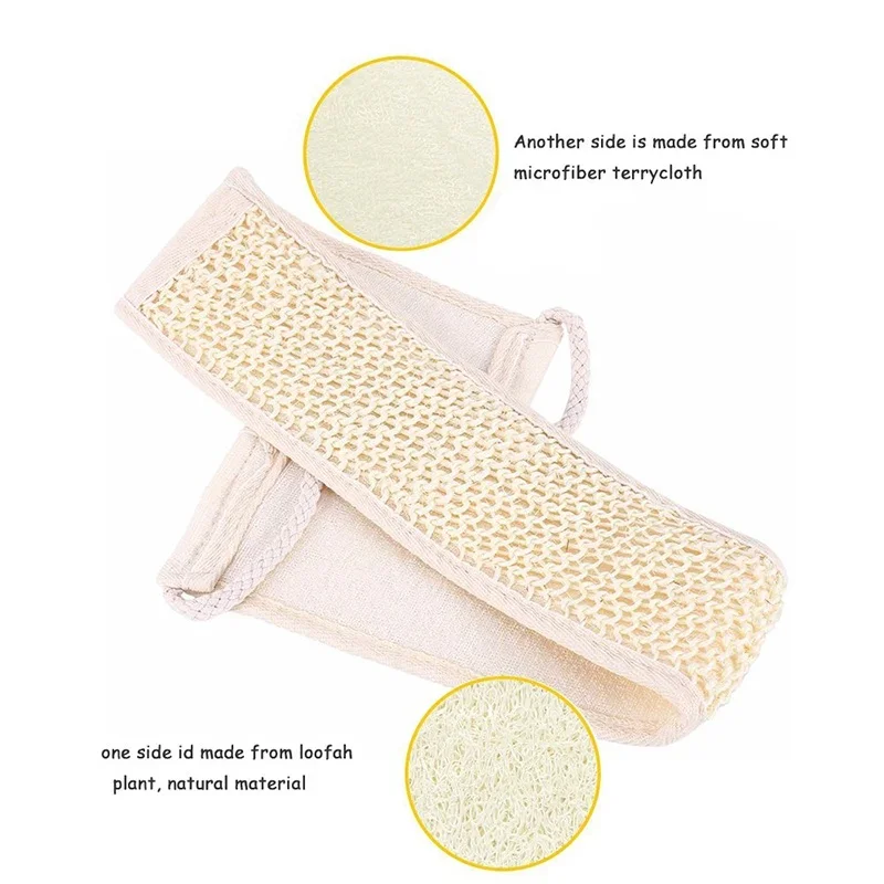 Natural Soft Exfoliating Loofah Bath Shower Unisex Massage Spa Scrubber Sponge Back Strap Body Skin Health Cleaning Tool 3