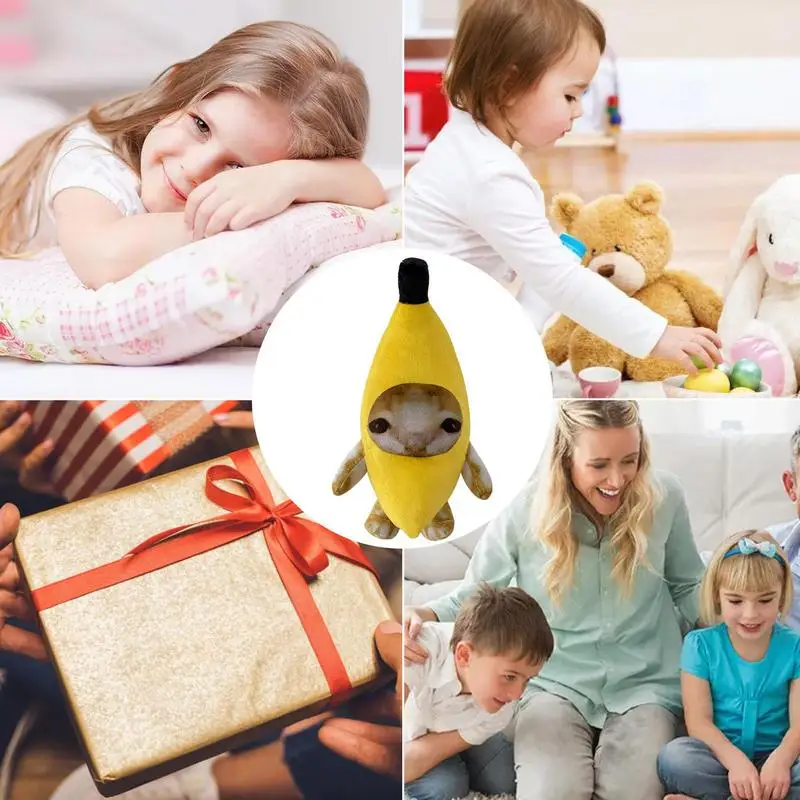Banana Cat Plush Toy Stuffed Animal Doll Pendant Keyring for Boys Girls Children Birthday Gifts plush toy,plush doll,plush keychain,key chain