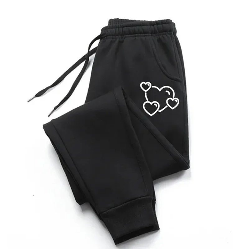 Women Fashion LOVE Print Long Pants Autumn and Winter Casual Sweatpants Solid Color Bottoms Jogging Fitness Sports Trousers