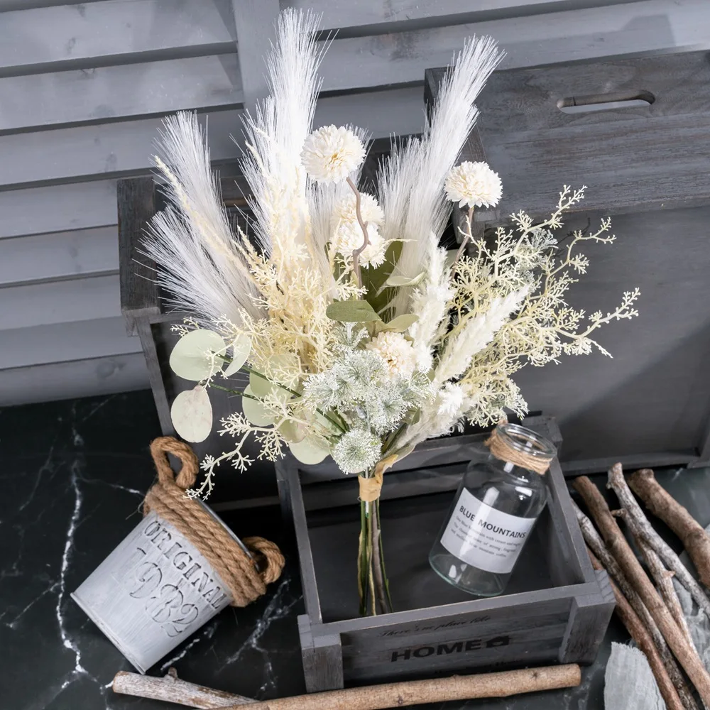 

Букет невесты с ванильным цветком, искусственный цветок, искусственный букет, украшение для дома, настенное украшение