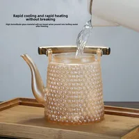 Théière en verre borosilicaté avec poignée en cuivre, pot japonais avec marteau, grande capacité, grand trou, ciel, rétro, bouillante 4