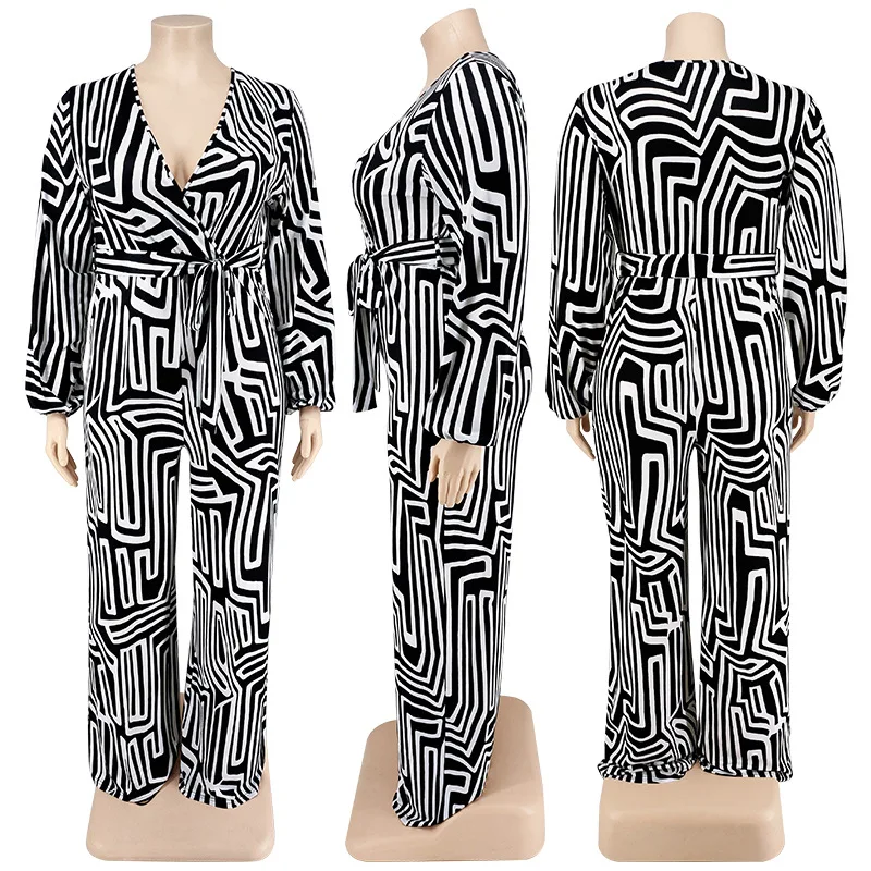 Plus Size Chic And Elegant Women Jumpsuit One Piece Outfit Winter Lady Outwear Designer Pant 2023 Spring Female Fashion Jumpsuit