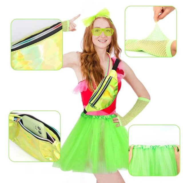 Womens 80s Neon Lace Headband Green Costume Accessories Female Hallowe –  Fancy Dress For You