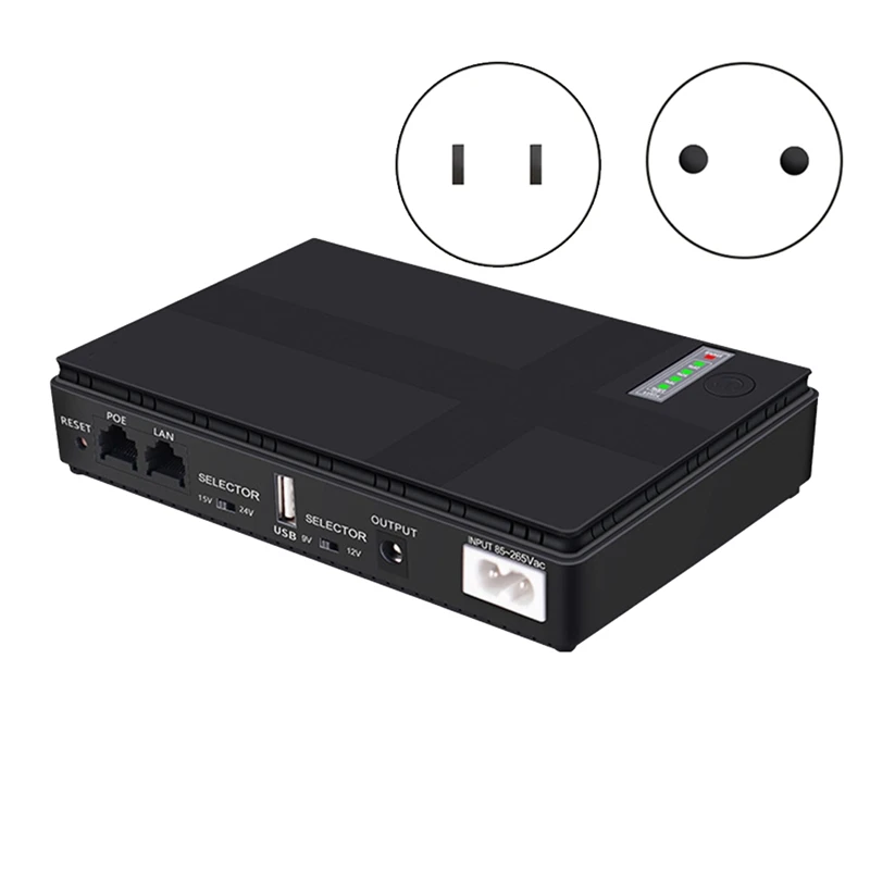 

1 комплект источник бесперебойного питания, мини-USB POE, резервный аккумулятор 10400 мач для wi-fi маршрутизатора CCTV (вилка стандарта сша)