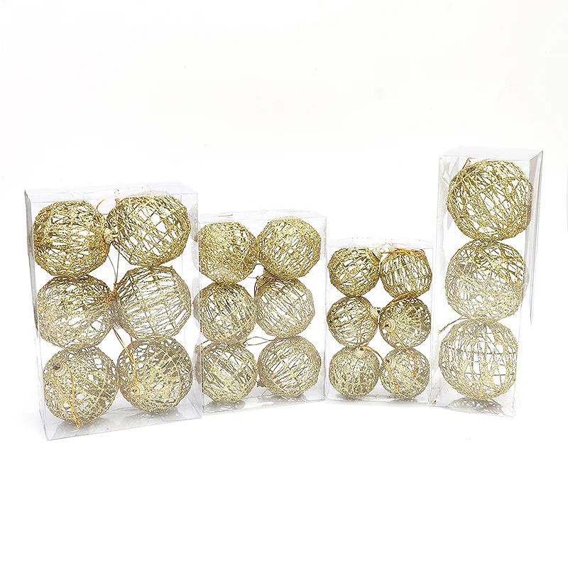 5-8 cm Weihnachten Weihnachtsbaum Gold Ball Baubles Hängen Party Ornament Dekoration Navidad Gold Staub Weihnachten Ball mit Skalen – Detail 6