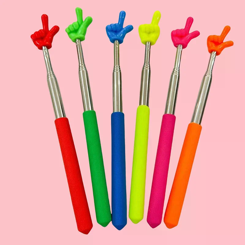 Puntatore per insegnante retrattile con design a dito Puntatore per insegnamento scolastico telescopico in acciaio inossidabile Forniture per insegnanti per l'aula - immagine 4