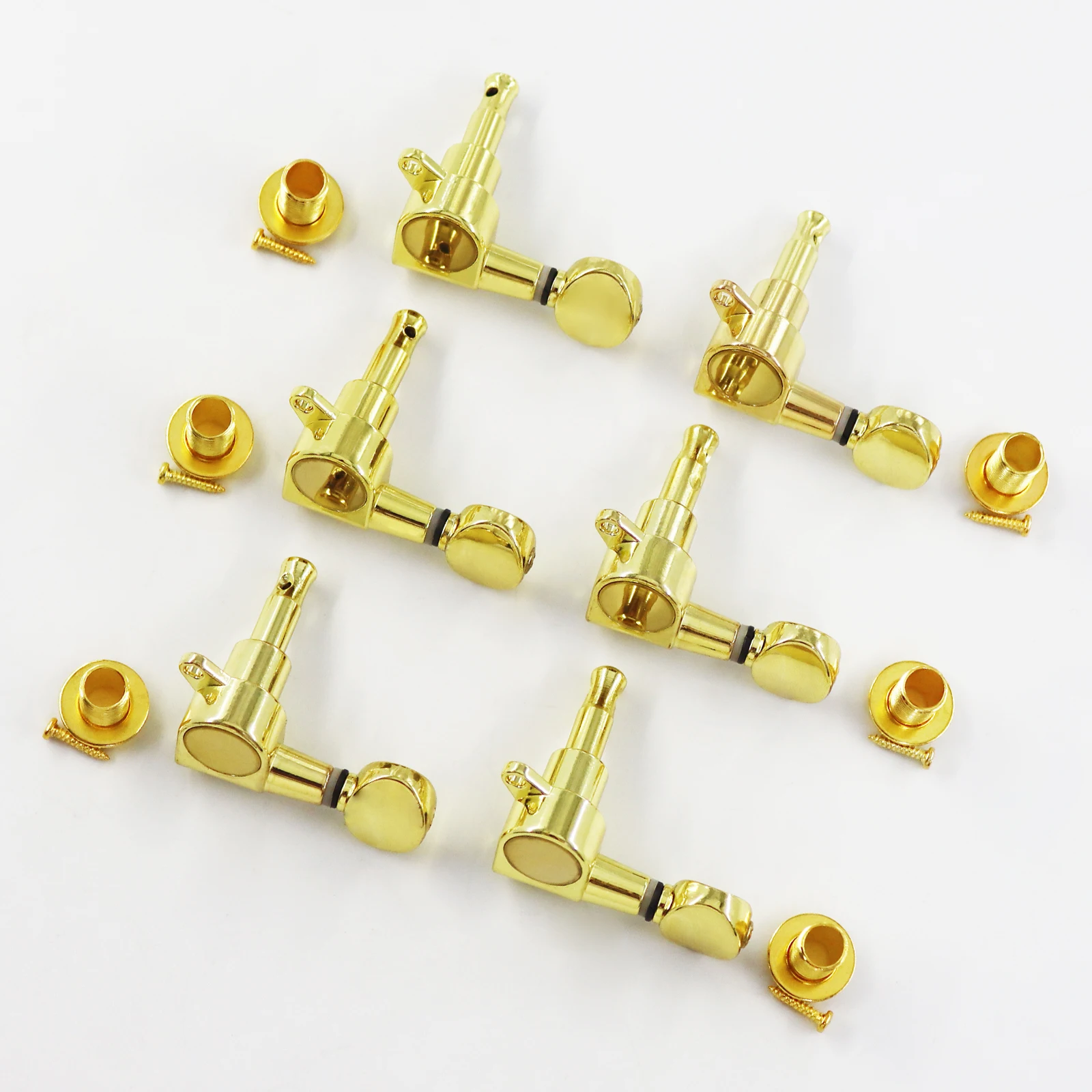 Kleine runde Griffstücke, 6-in-Line versiegelte E-Gitarren-Stimmwirbel, Mechaniken, Stimmgeräte 6L/6R für FD ST/TL Gitarrenteile – Detail 5