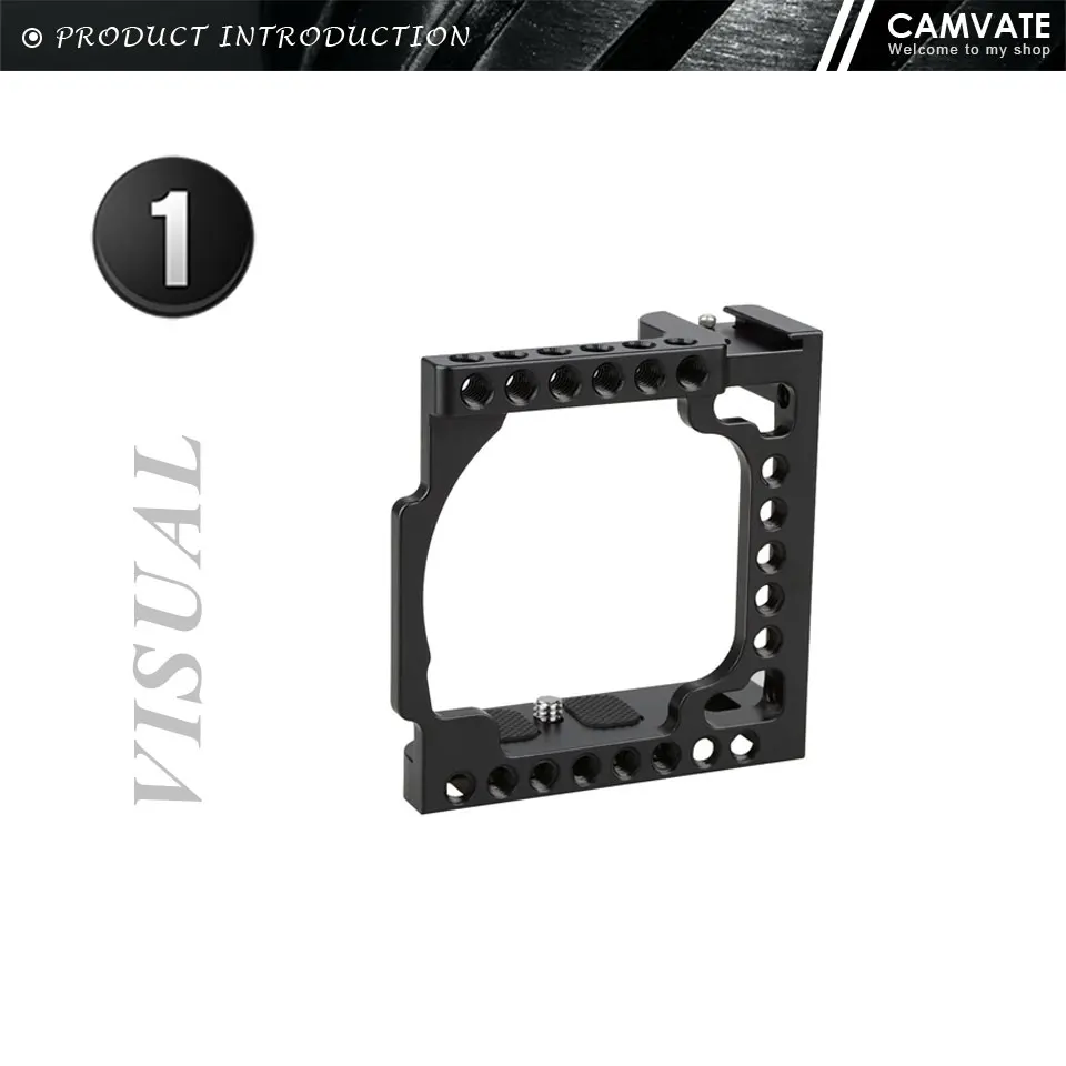 Camera Cage Rig With Cold Shoe Mount &1/4"-20 Threads For Sony A6600, A6500,A600