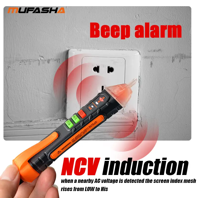 Non-Contact Voltage Detector Electrical Pen AC Voltage Tester Smart Breakpoint Finder 12-1000V image 5
