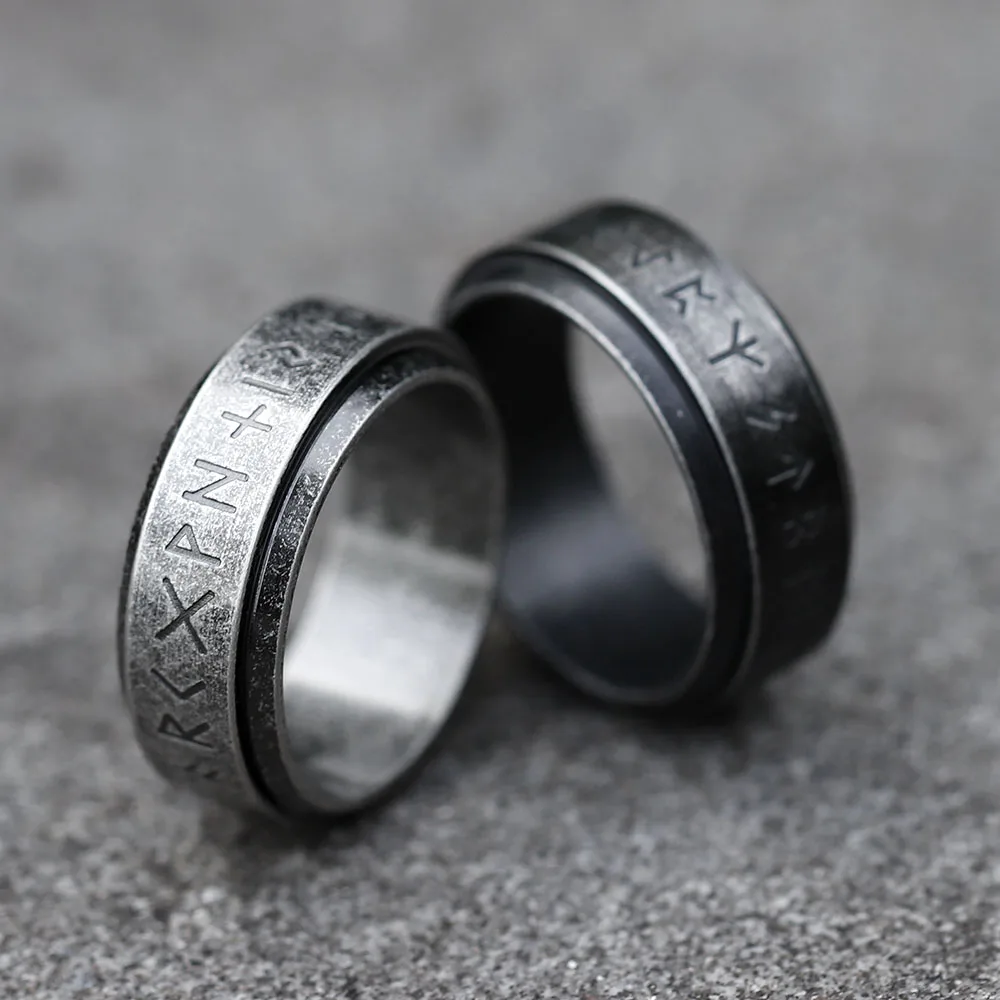 2022 NEW Men's 316L stainless-steel rings Odin Norse Viking Amulet Rune RING for teen fashion animal Jewelry Gifts free shipping