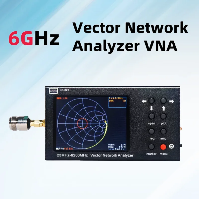 GS320 HTOOL 6G Vector Network Analyzer RF Antenna Tester VNA Handheld Portable Wireless Detector WIFI Antenna Reflection Tester 3