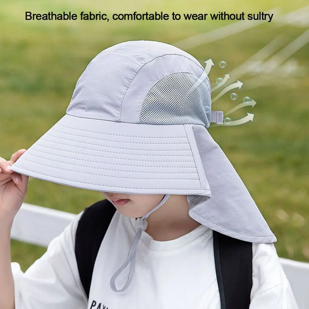 Protection solaire plage garçon fille enfants seau chapeaux Protection UV large bord casquette chapeau de soleil_voghion.com