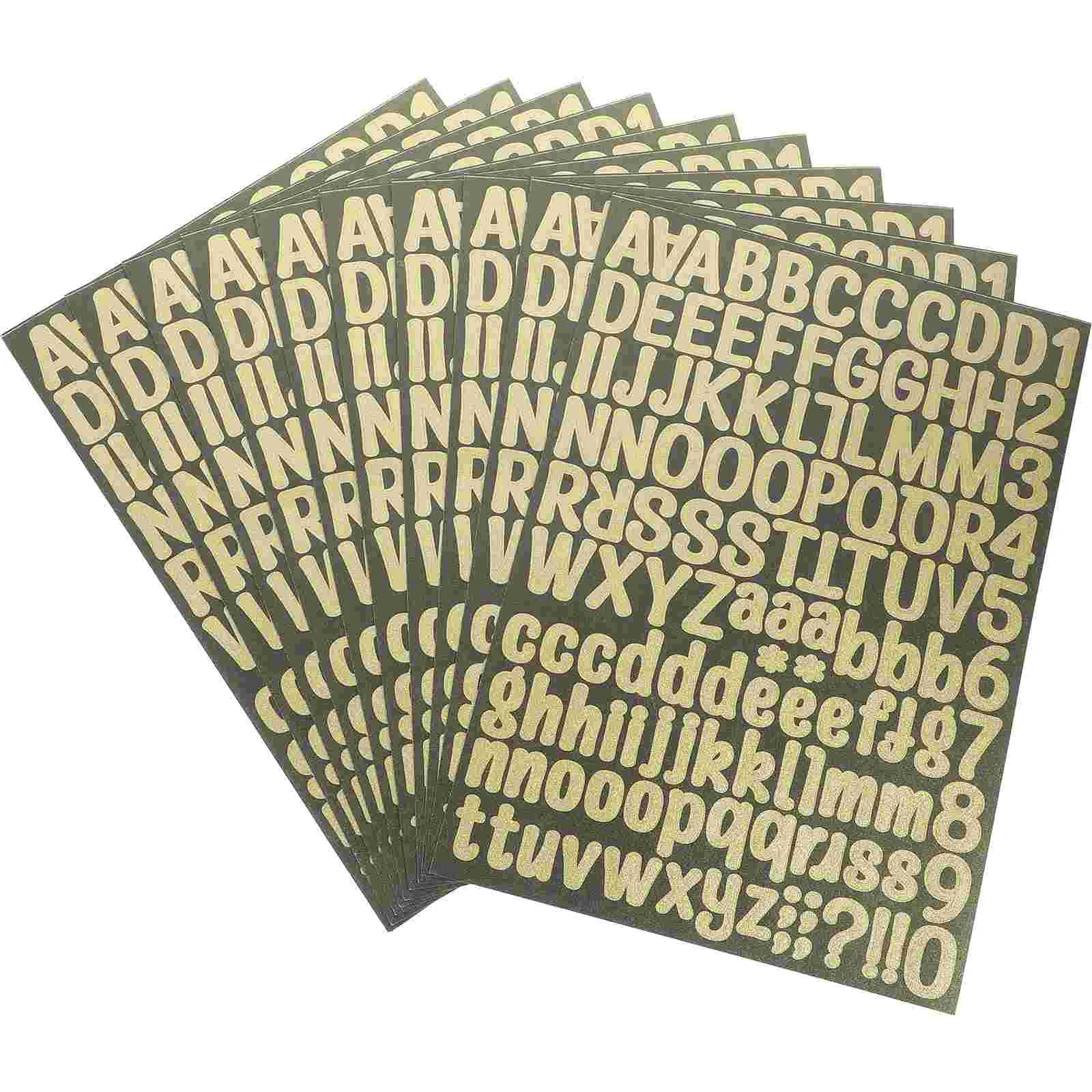 

10 Sheets Letter Stickers Scrapbook Paper Sticky Letters for Crafts