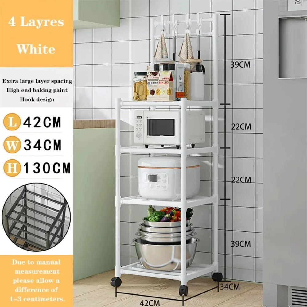 4/5-Tier Kitchen Storage Rack Save Space Floor Stand Multi-layer Household Microwave Stove Rack Multi-layer Household Use