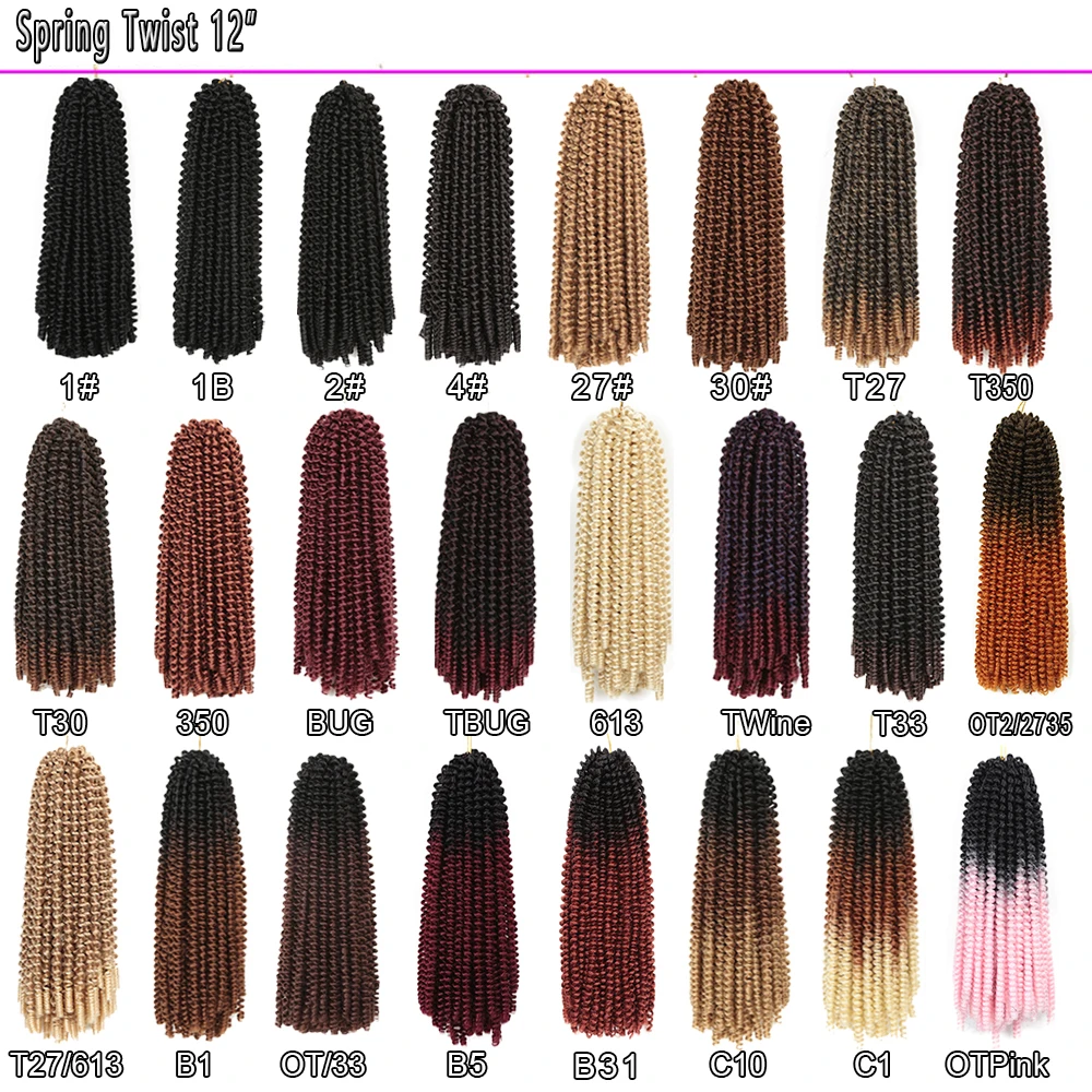 12 Inch Spring Twist Hair Afro Fluffy Synthetic Twist Braids Ombre Crochet Hair Extensions For Women Wholesale Hair Expo City 2