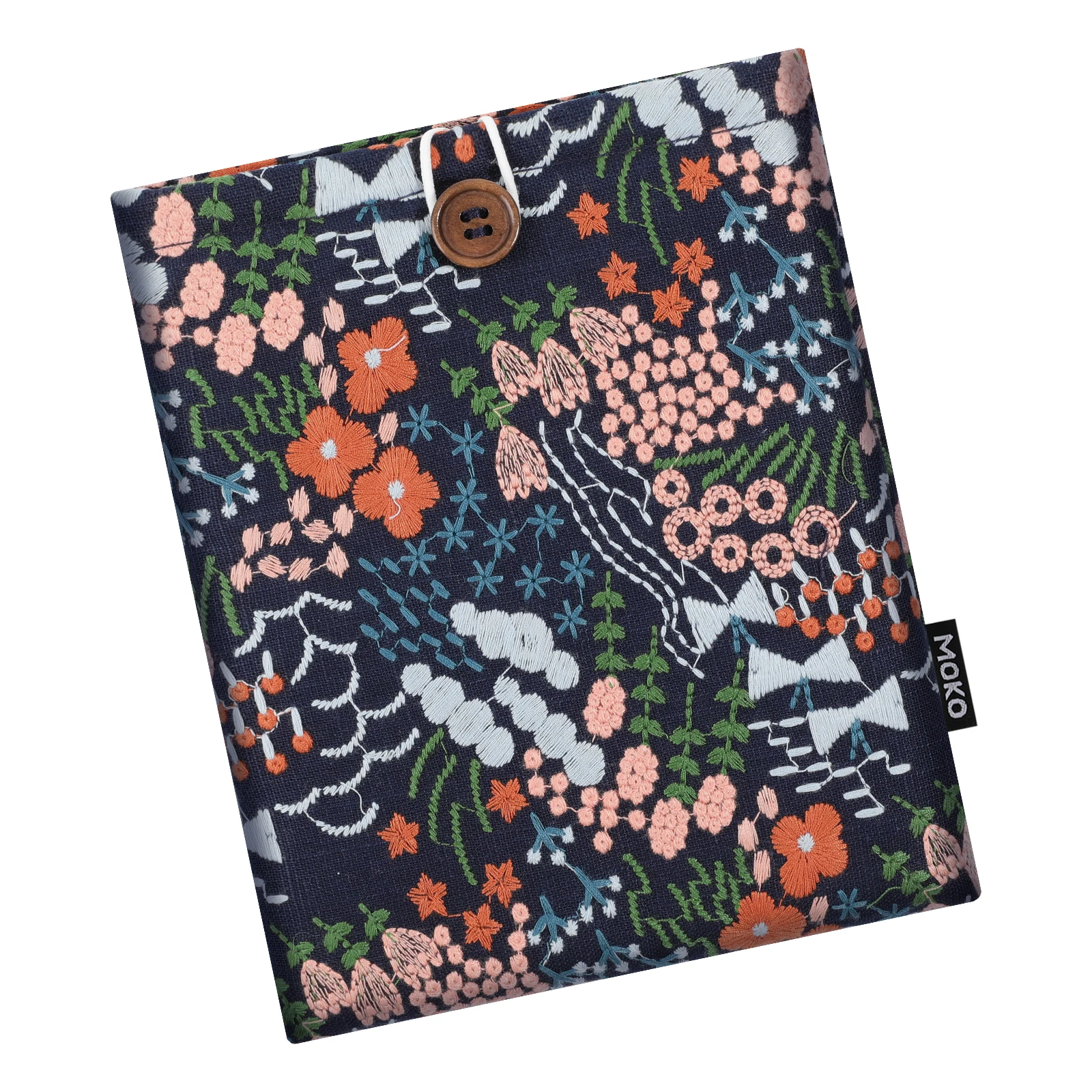 Embroidered Daisy Padded Sleeve Pouch