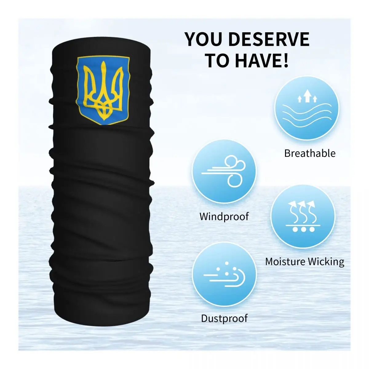 Coat Of Arms Ukraine Flag Winter Headband Neck Warmer Ski Hunting Tube Scarf Ukrainian Emblem Trident Face Bandana Gaiter