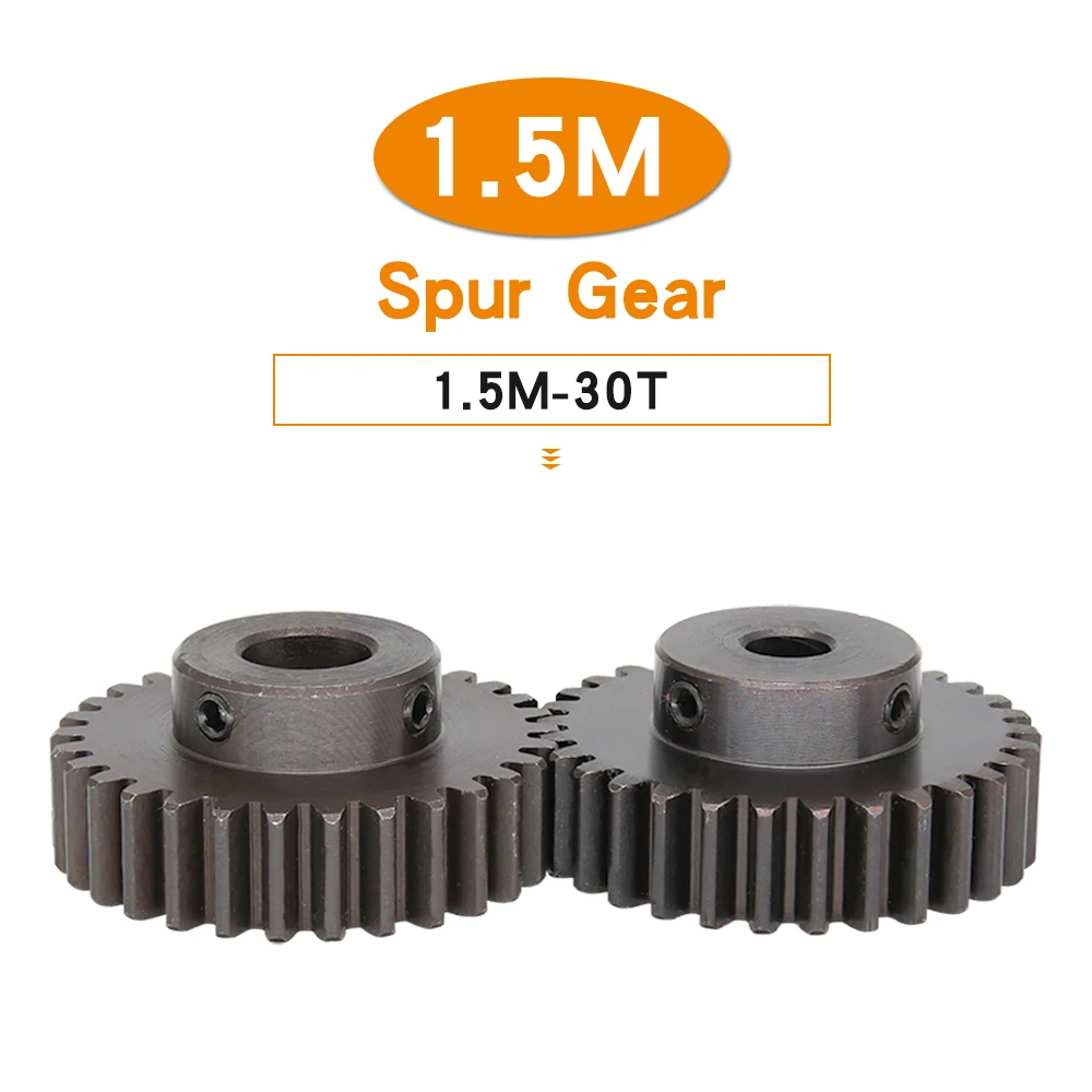 

Spur Gear 1.5M-30T Bore 7/8/10/12/14/15/16/17/19/20 mm Teeth Thickness 12mm Blackening Carbon Steel Worm Gears for Transmission